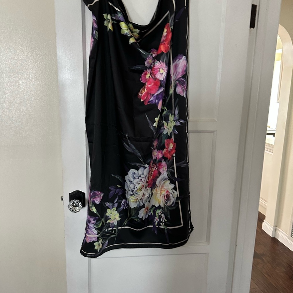Floral Black beach coverup Scarf